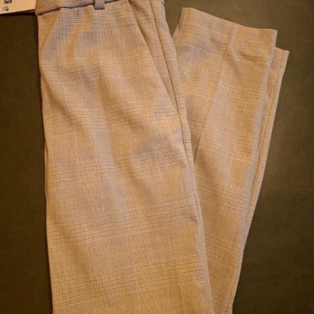 H&M, NWT, Size 2, Beige Plaid Trousers - Picture 3 of 7